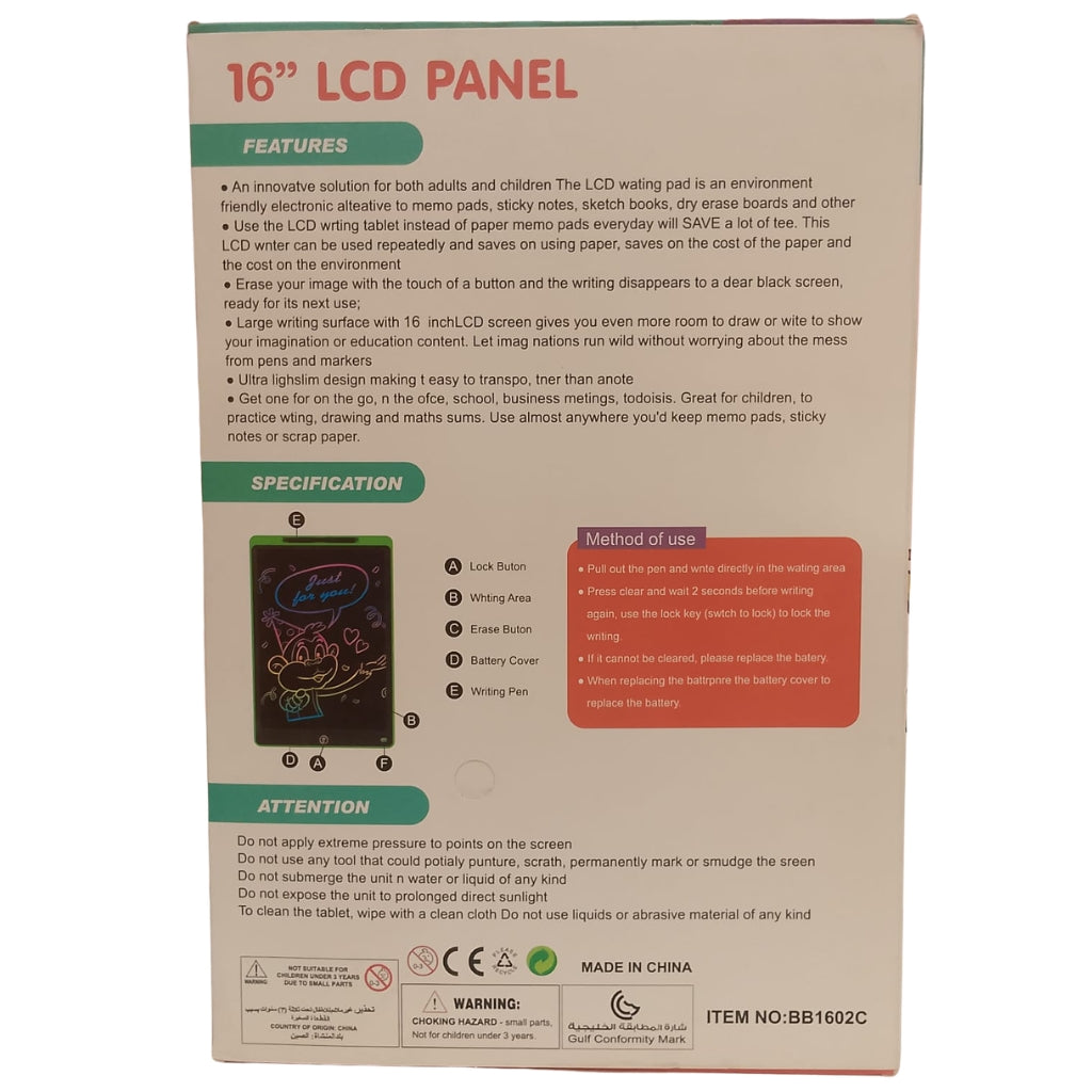 16 Inch LCD Writing Tablet for Kids – Colorful Digital Drawing & Writing Pad Secondary image