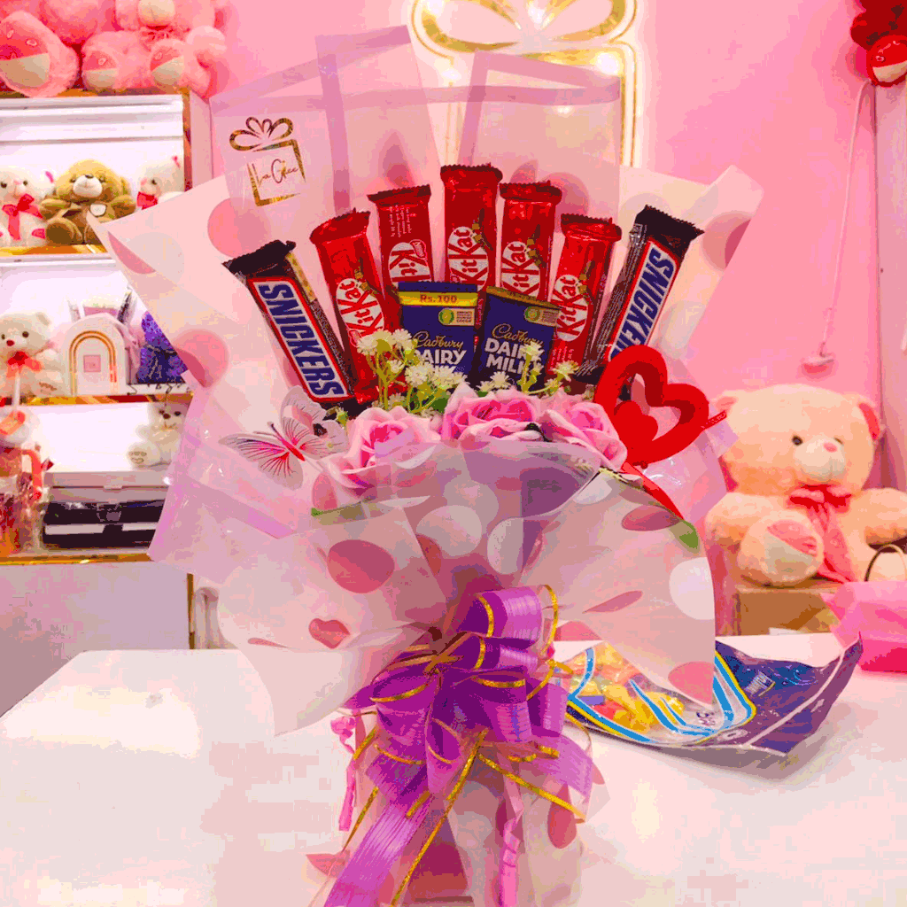 Midnight Luxe Chocolate Lilac Bouquet - Premium Gift Hamper Main image