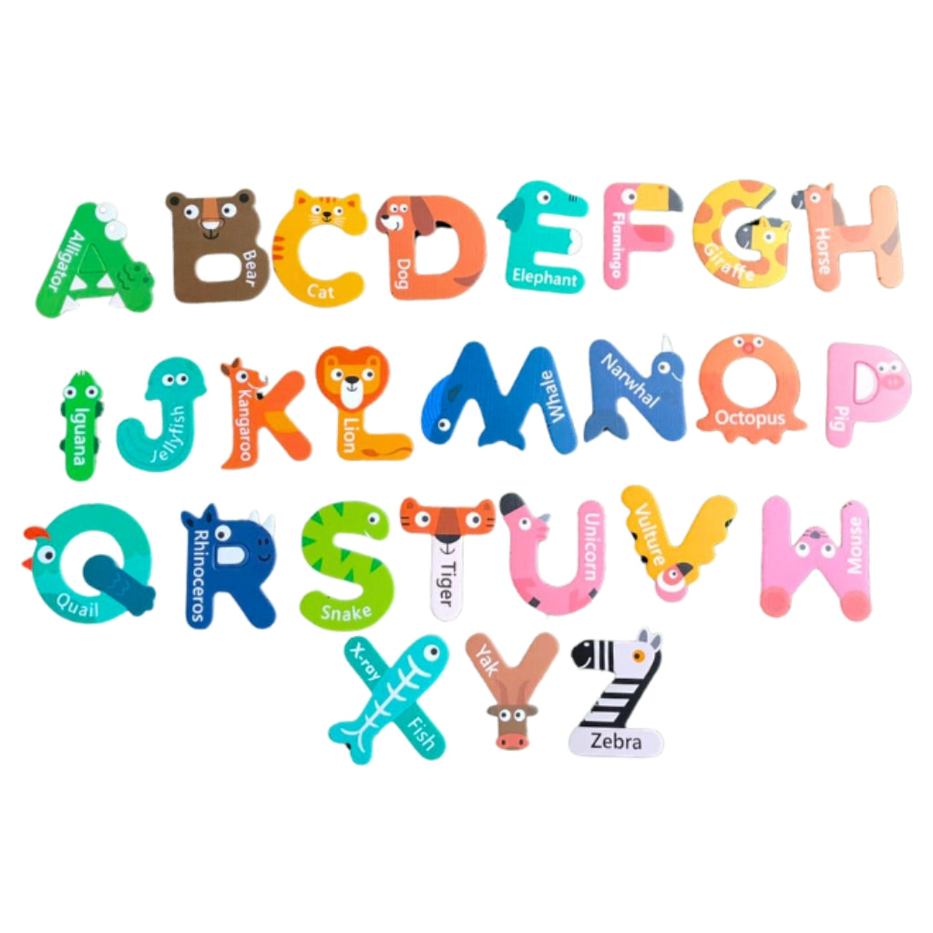 Large Magnetic Letters for Kid Magnets Fridge Animals Alphabet Toys, Children Magnetic Refrigerator Uppercase ABC Alphabets