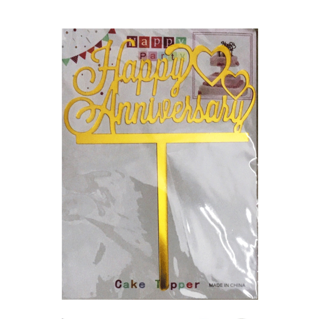 Happy Anniversary Acrylic Cake Topper For Happy Anniversary/Wedding Ceremony Celebration Decoration Supplies Main image