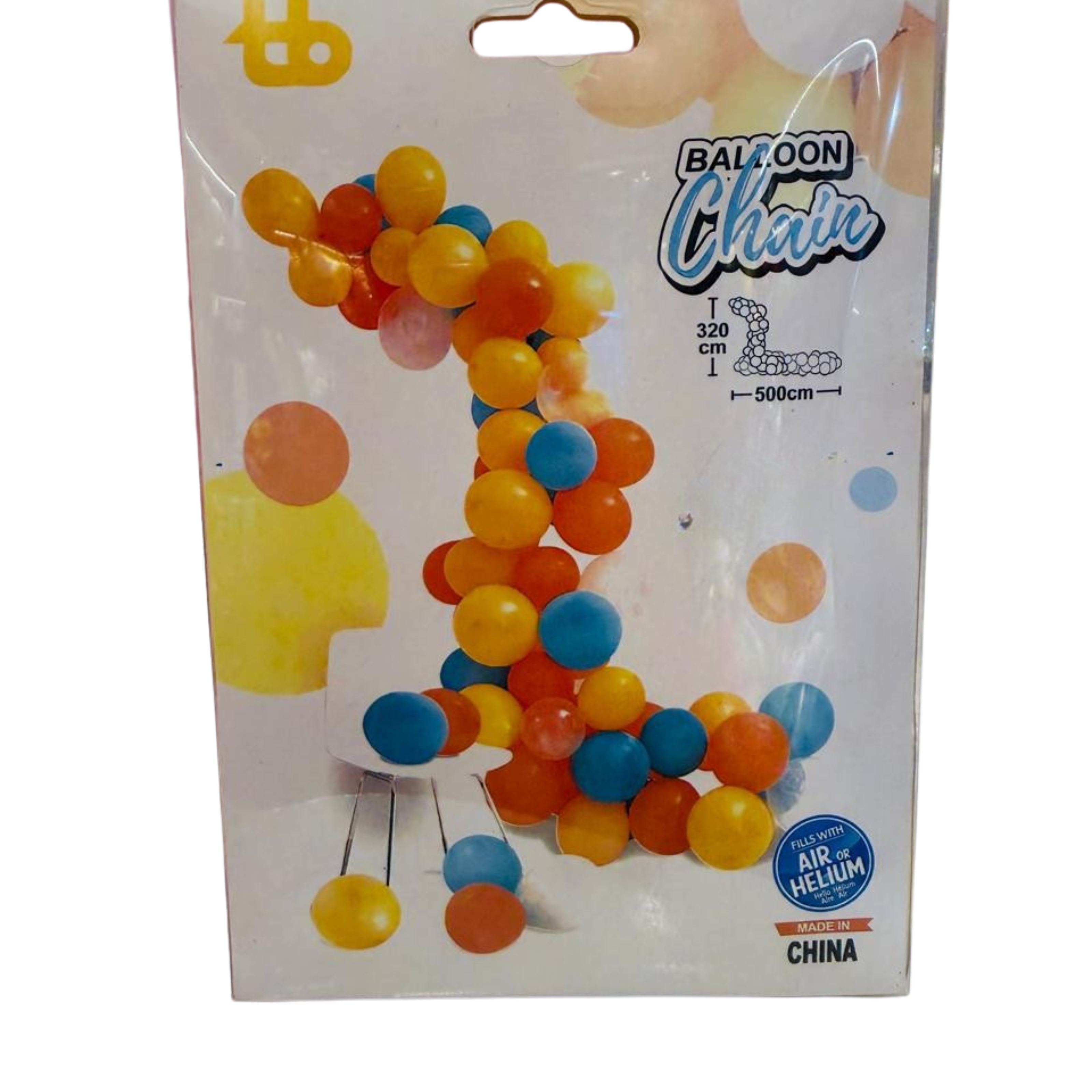 500cm Balloon Chain Garland Kit – Yellow, Orange & Blue Balloon Arch Set Secondary image