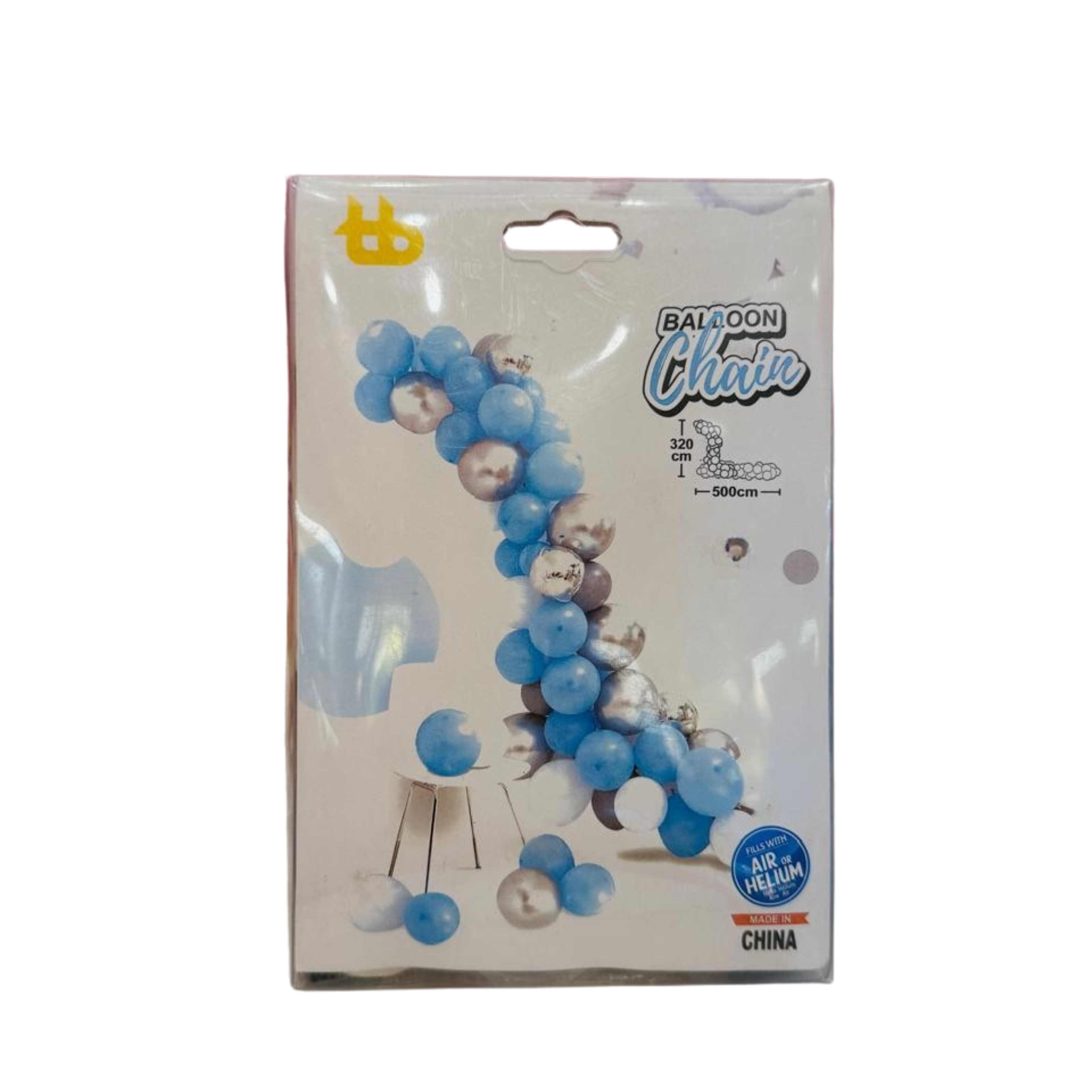 500cm Royal Blue & Silver Balloon Chain Garland – 320cm Tall Arch Decor Kit Secondary image