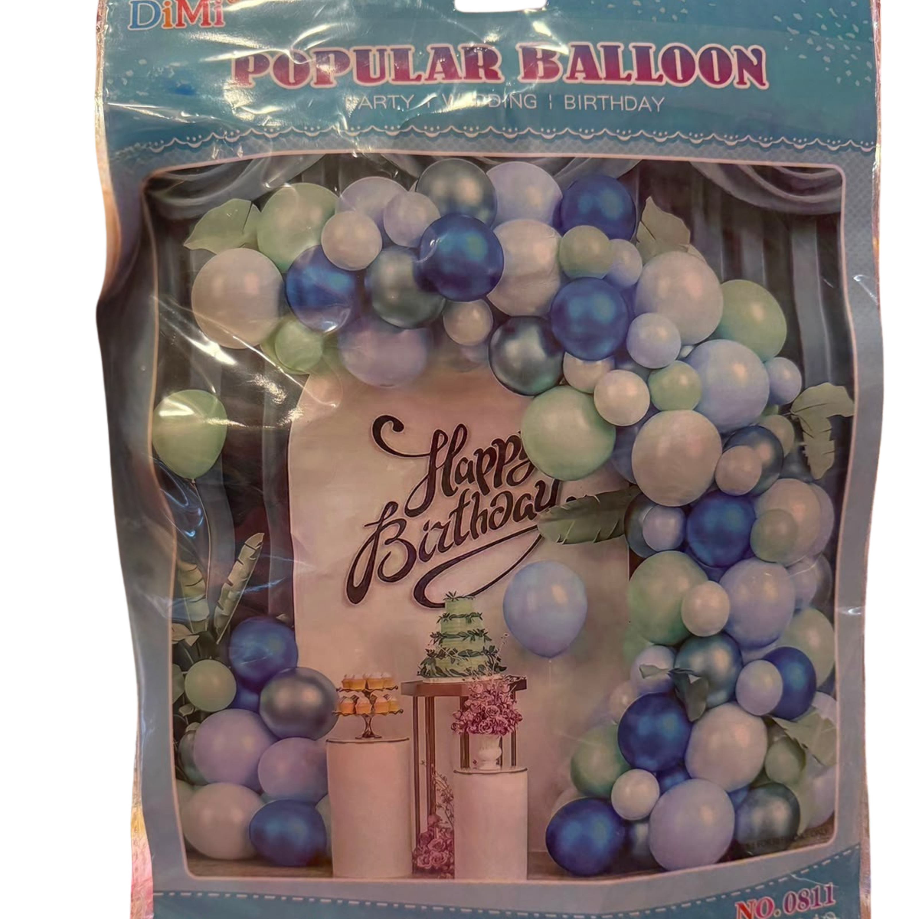 DiMi Elegant Blue & Mint Balloon Arch Kit – Pastel Birthday & Wedding Garland Set (No. 0811) Main image