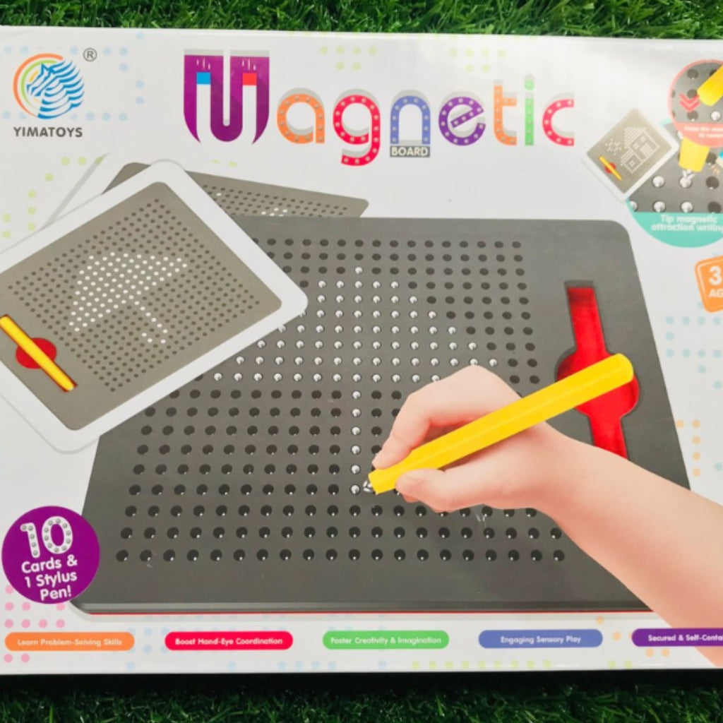 Magnet Board Game For Kids Magnetic Drawing Learning Board Magnetic Slate with Free Stylus Pen & 10 Cards