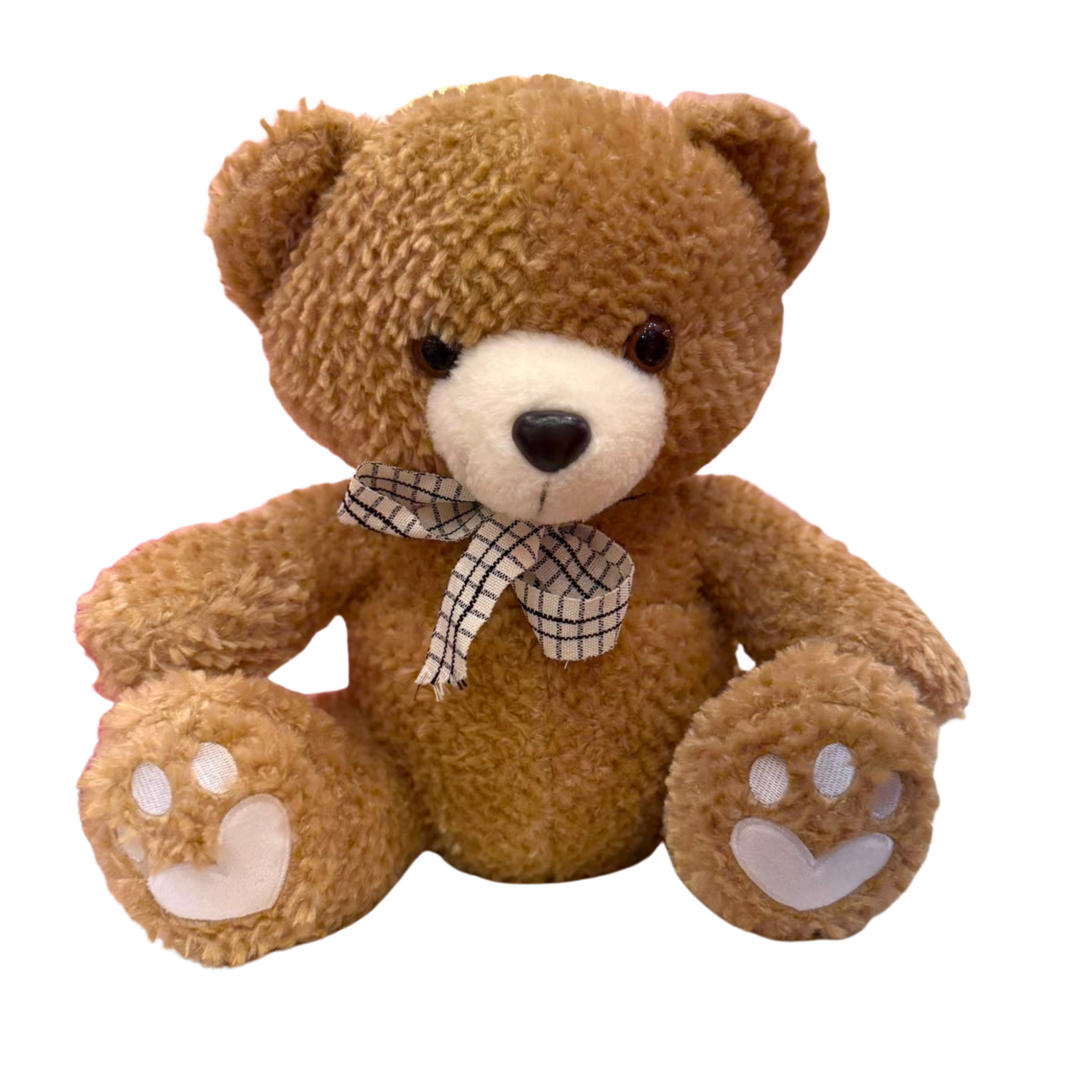 Cuddly Sitting Teddy Bear Plush Toy – Soft Teddy Bear with Plaid Bow Tie  35 cm Secondary image