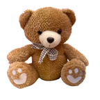 Cuddly Sitting Teddy Bear Plush Toy – Soft Teddy Bear with Plaid Bow Tie  35 cm