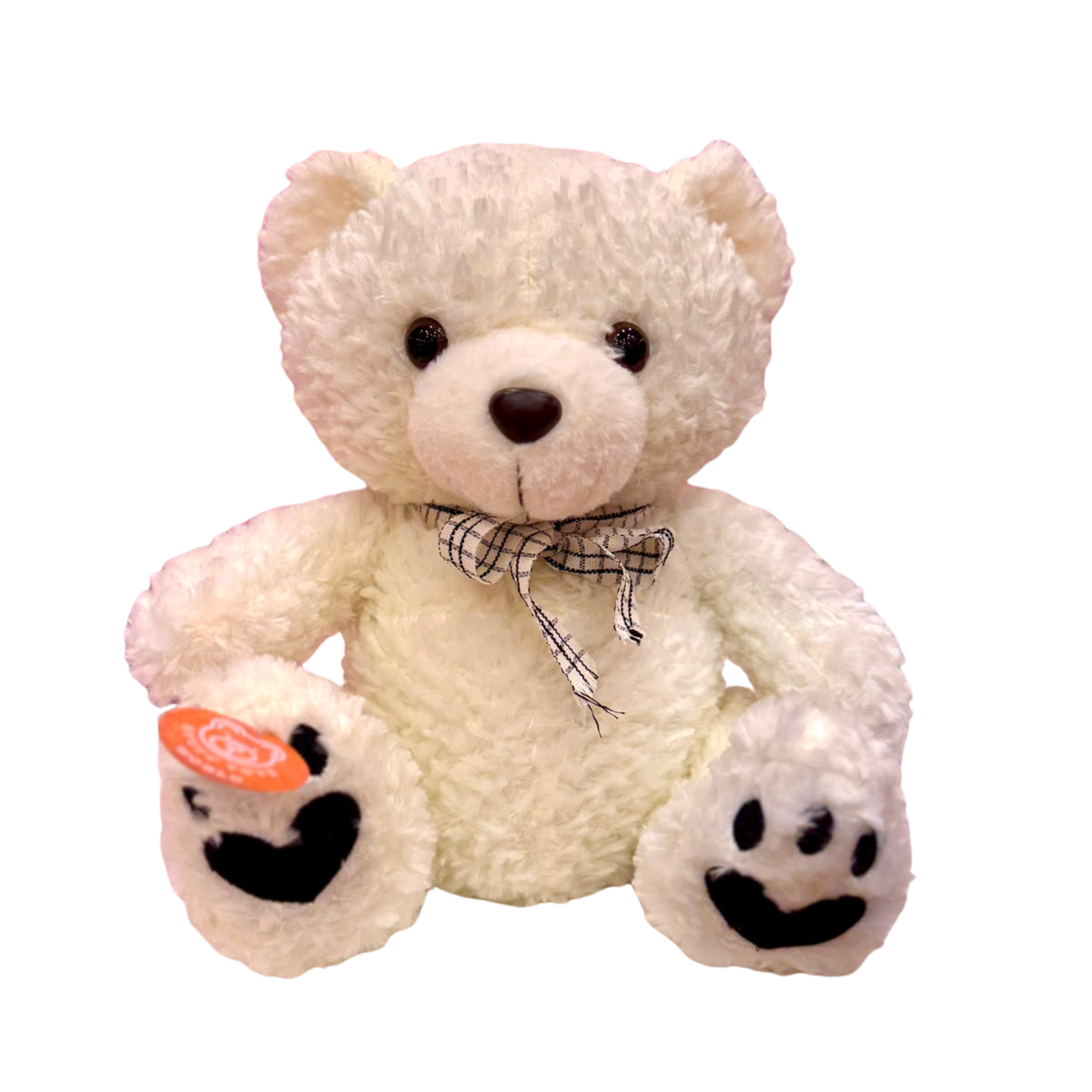 Cuddly Sitting Teddy Bear Plush Toy – Soft Teddy Bear with Plaid Bow Tie  35 cm Main image