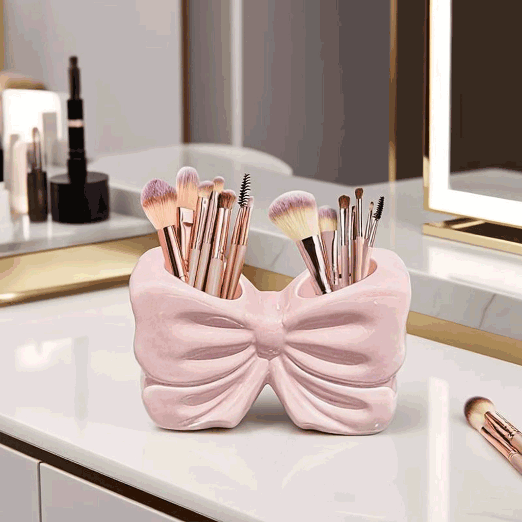 Blush Bow Makeup Brush Holder - Multipurpose Holder