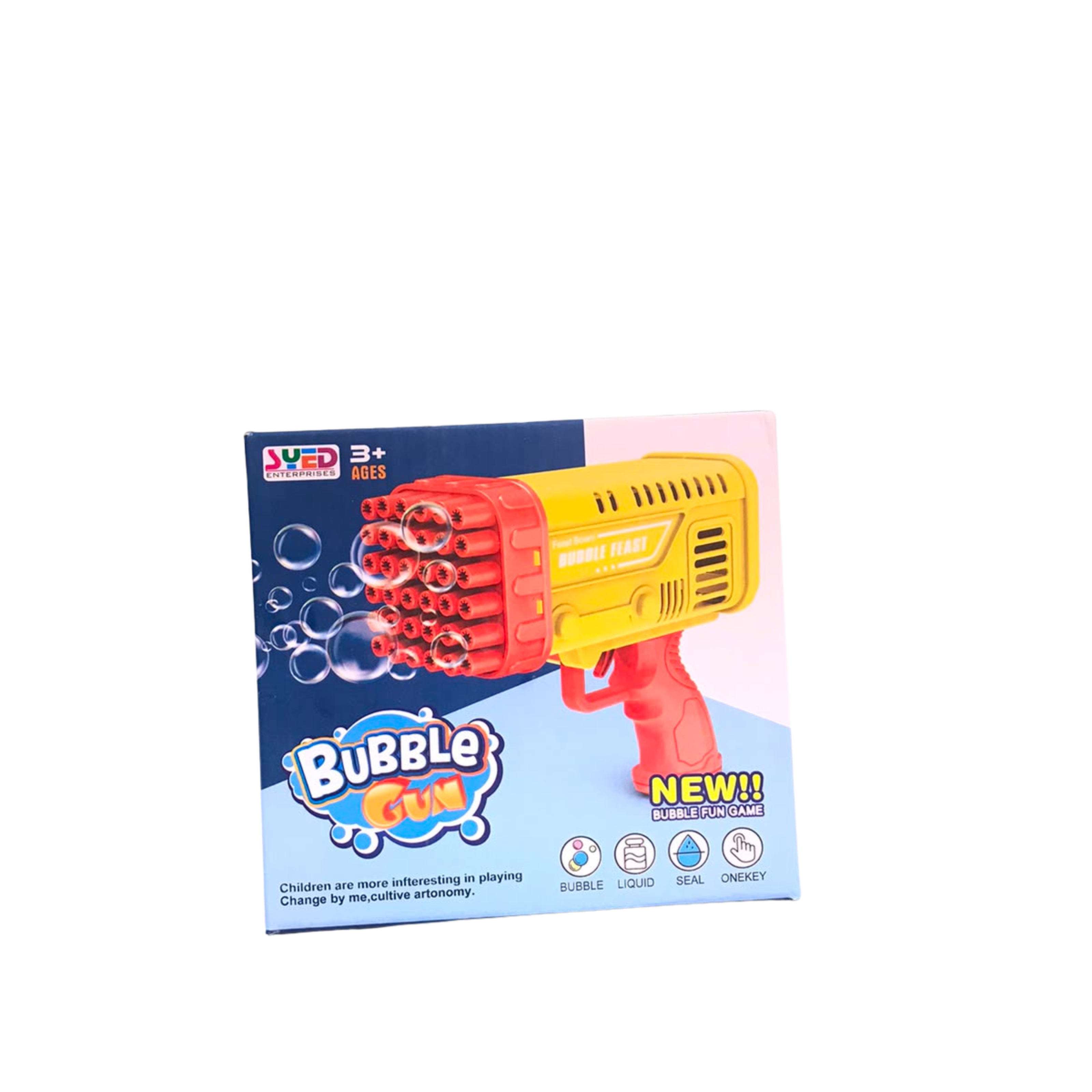 Multi-Hole Gatling Bubble Gun Toy – Automatic Bubble Blaster Machine for Kids, Outdoor Summer Parties, and Birthdays (Ages 3+) Main image