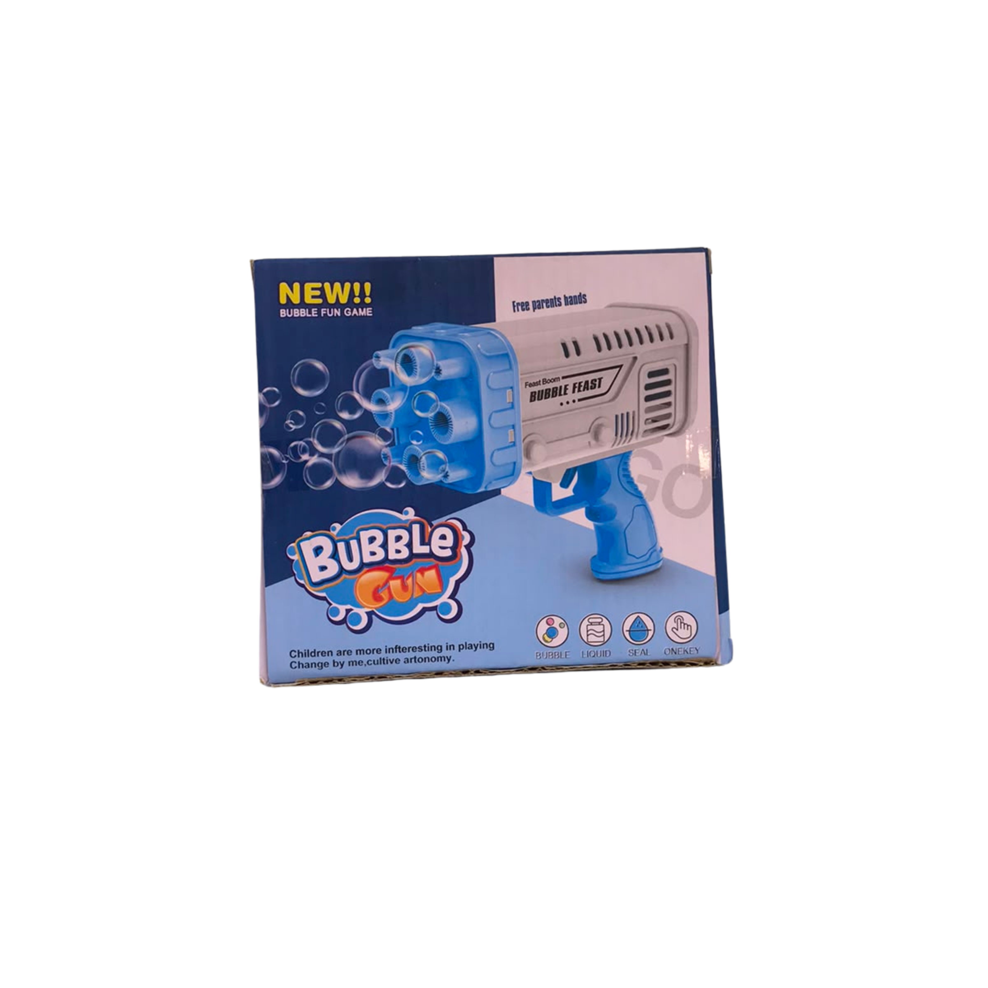 Multi-Hole Gatling Bubble Gun Toy – Automatic Bubble Blaster Machine for Kids, Outdoor Summer Parties, and Birthdays (Ages 3+)