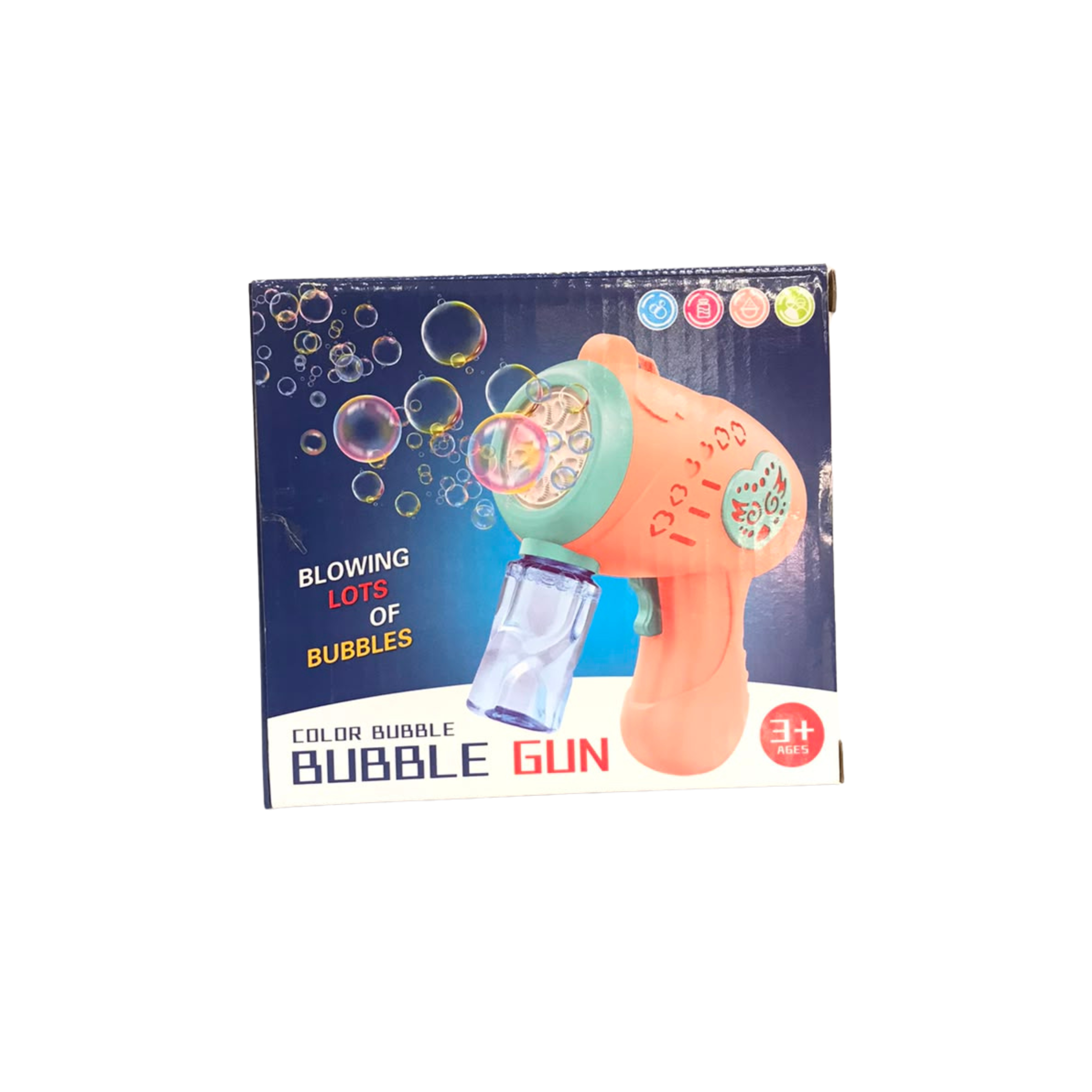 Automatic Color Bubble Gun Blaster – Electric Bubble Machine Toy with Screw-In Liquid Bottle for Kids, Summer Parties, and Birthdays (Ages 3+) Main image