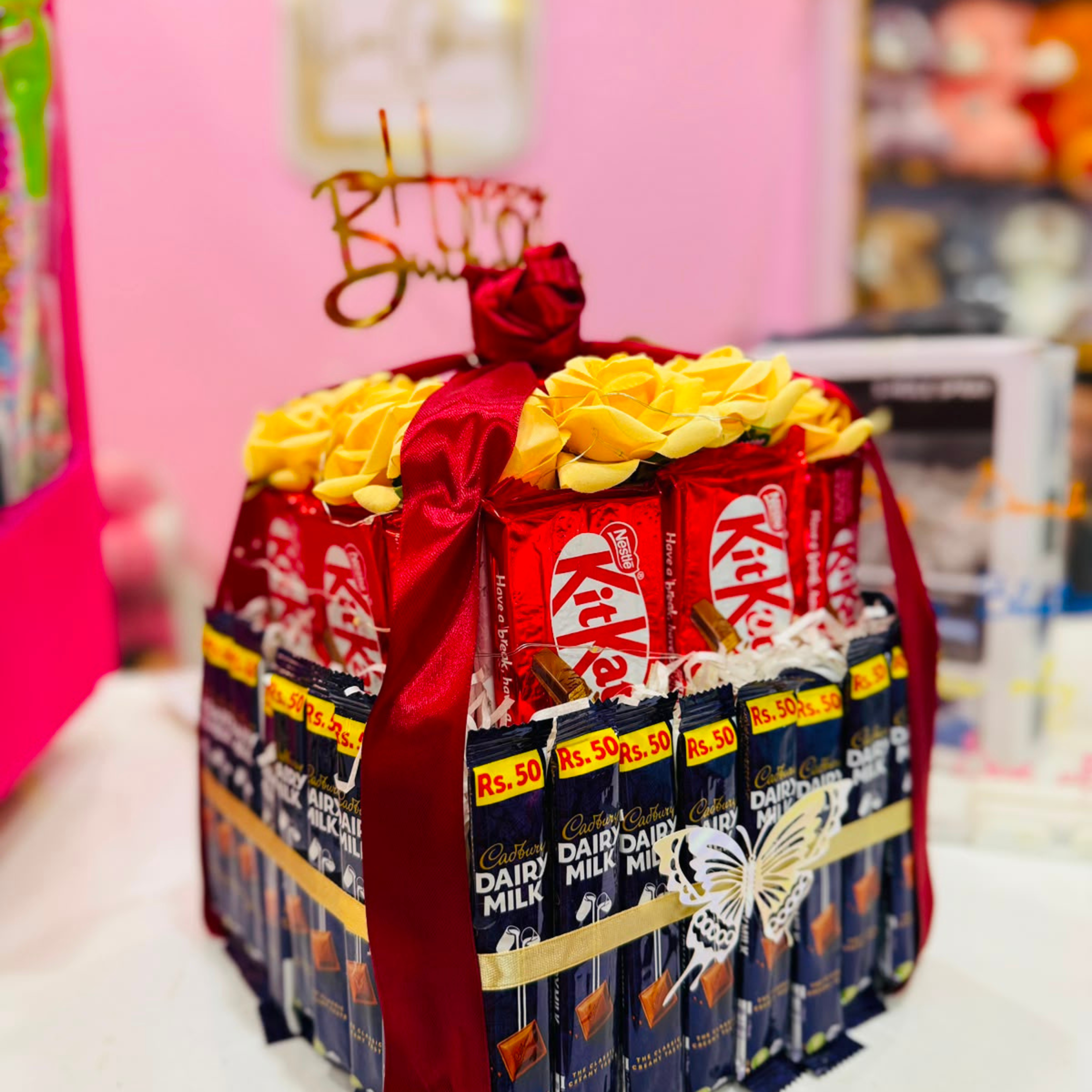 Luxury KitKat & Dairy Milk Chocolate Cake Bouquet – Premium Handcrafted Gift Arrangement