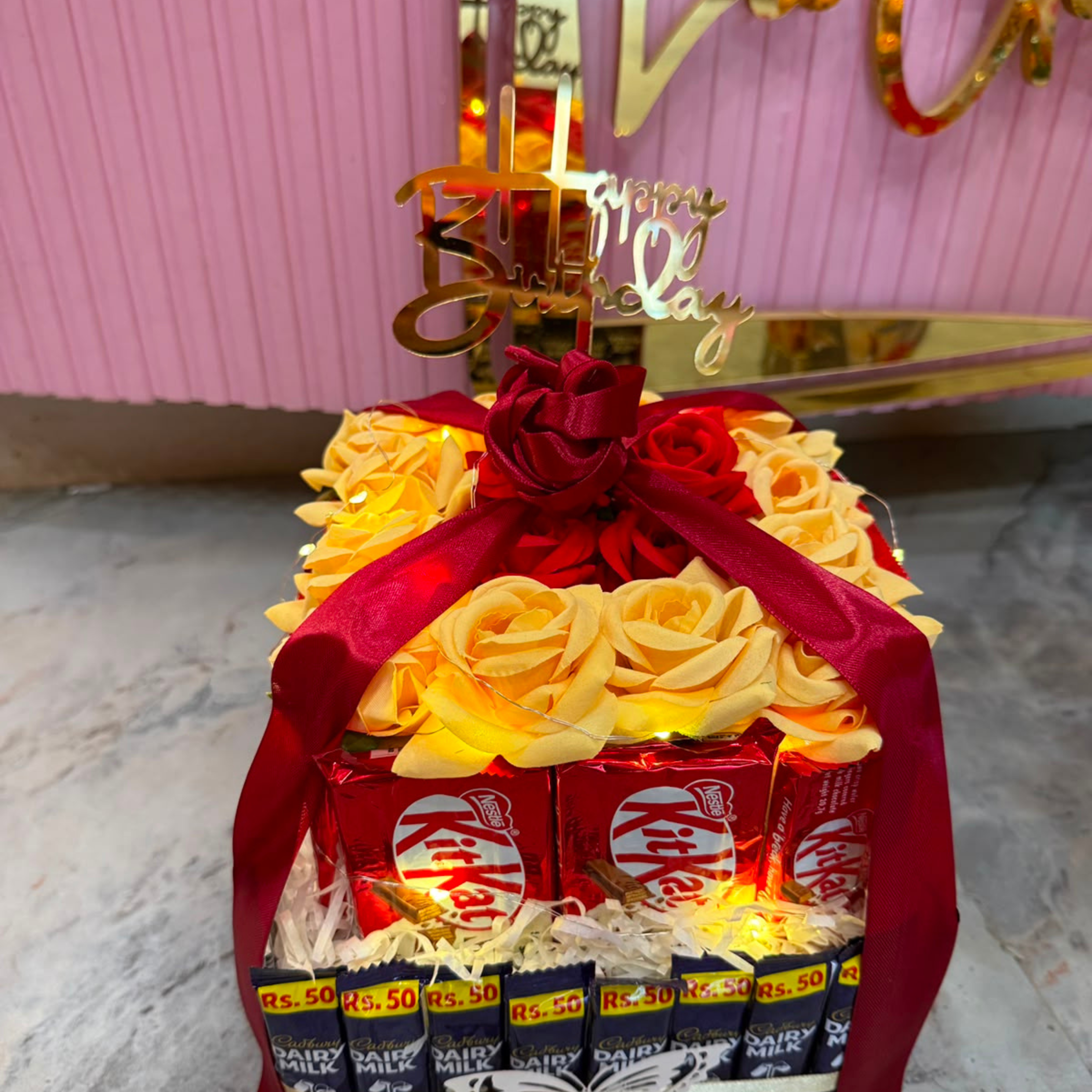 Luxury KitKat & Dairy Milk Chocolate Cake Bouquet – Premium Handcrafted Gift Arrangement Secondary image