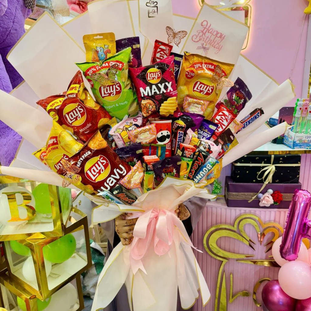 The Ultimate Mega Snack Birthday Bouquet Jumbo Chips & Candy Gift Arrangement