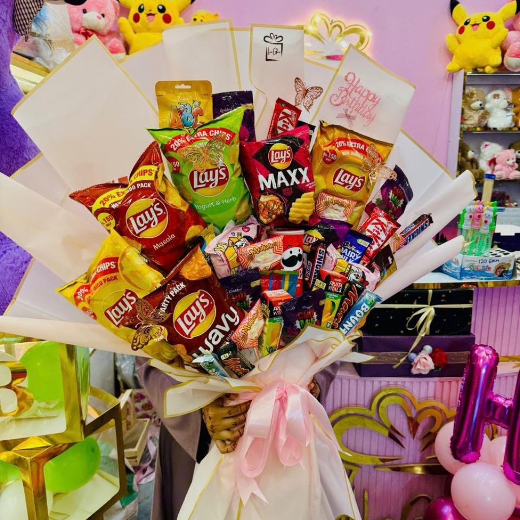 The Ultimate Mega Snack Birthday Bouquet Jumbo Chips & Candy Gift Arrangement