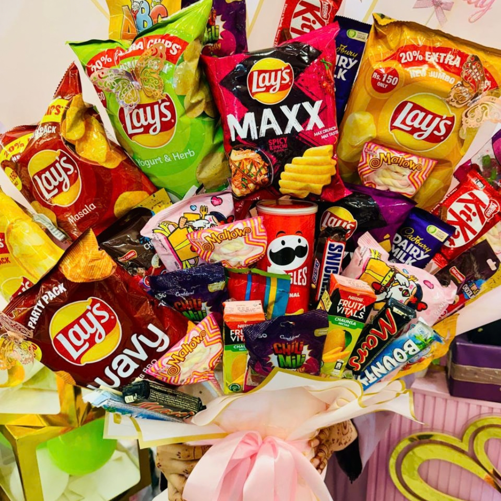 The Ultimate Mega Snack Birthday Bouquet Jumbo Chips & Candy Gift Arrangement Secondary image
