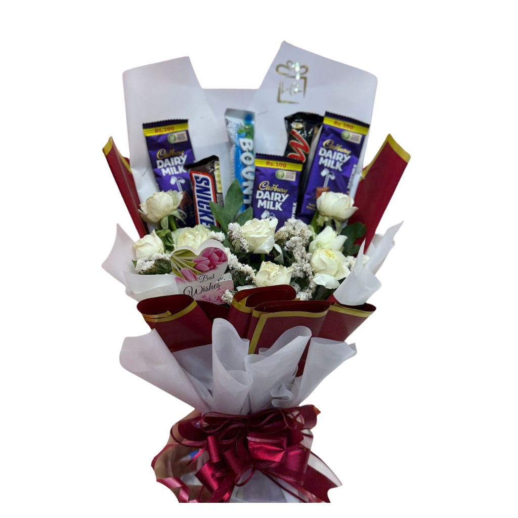 Luxury Chocolate & Floral Bouquet – Signature Gift Edition Main image