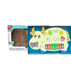 Kids Interactive Musical Cow Piano Toy with Lights and Animal Sounds
