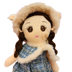 Cute Twin Plush Girl Dolls – Soft Stuffed Rag Dolls in Blue and Red Dresses large 60cm