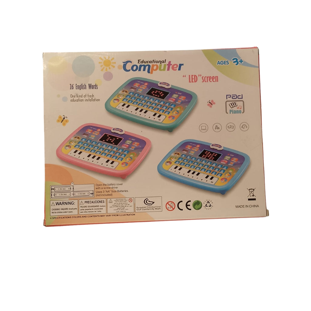Kids Educational Computer Piano Toy with LED Screen Learning Laptop for Kids 3+