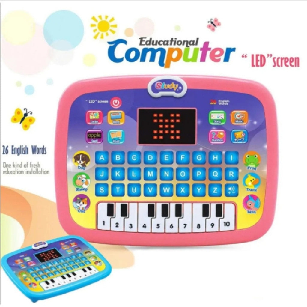 Kids Educational Computer Piano Toy with LED Screen Learning Laptop for Kids 3+