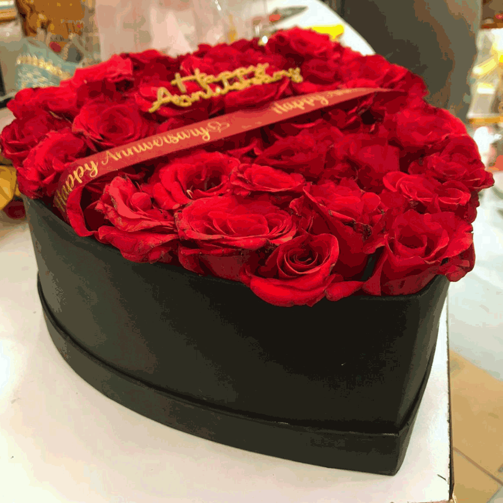 Eternal Love Red Rose Heart Box