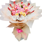 Pink Roses, Yellow Roses, Stargazer Lilies & KitKats