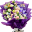 Luxury Cadbury Dairy Milk Gift Bouquet Premium Purple Floral Arrangement with Plush Teddy