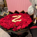Luxury Customized Letter 'Z' Red Rose Bouquet – Premium Mega Floral Arrangement