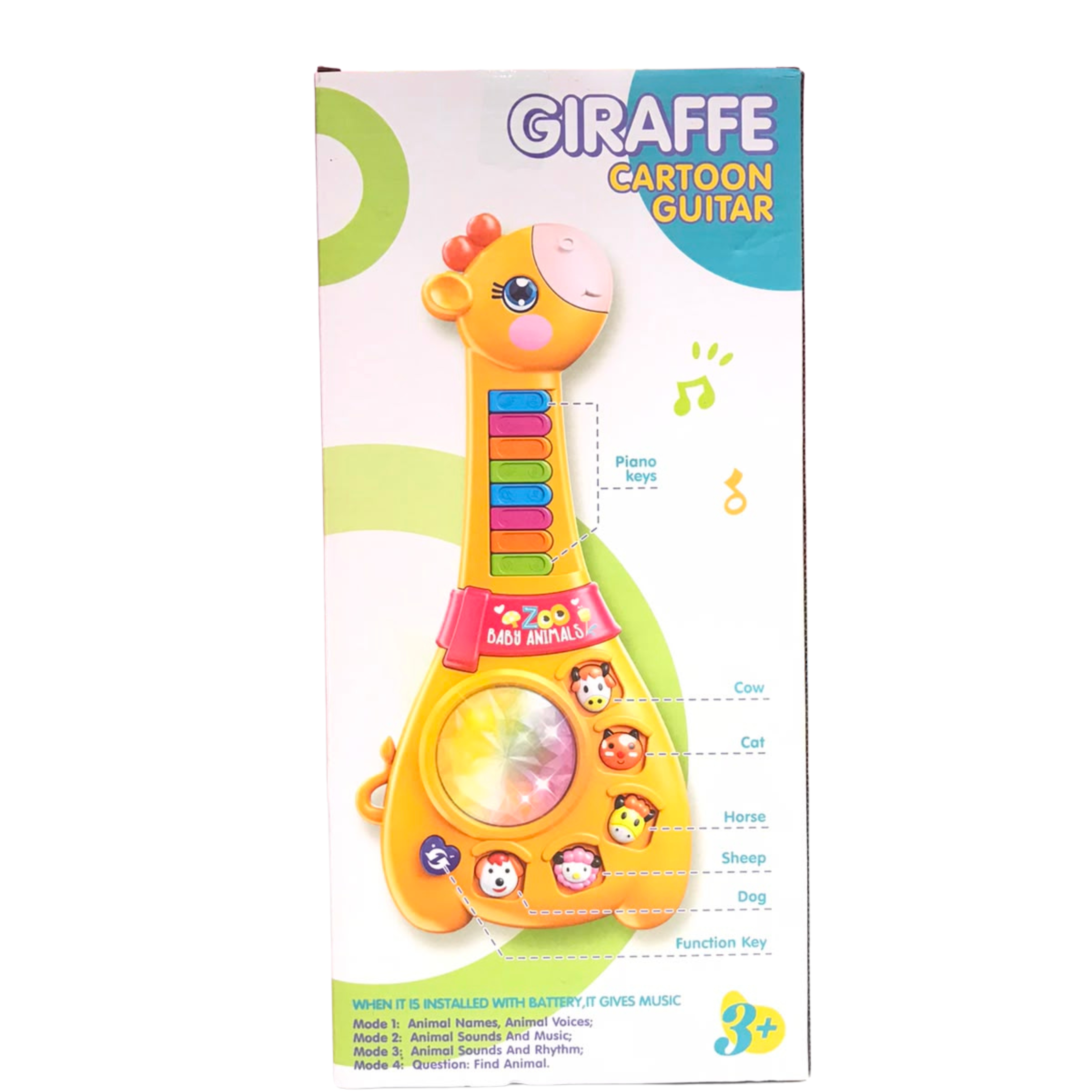 Zoo Baby Animals Giraffe Cartoon Guitar Electronic Musical Toy Main image