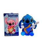 Battery-Operated Cartoon Alien Electric Guitar Toy – Musical Stitch-Inspired Dancing Toy with 3D Flash Lights & Sweet Music for Kids