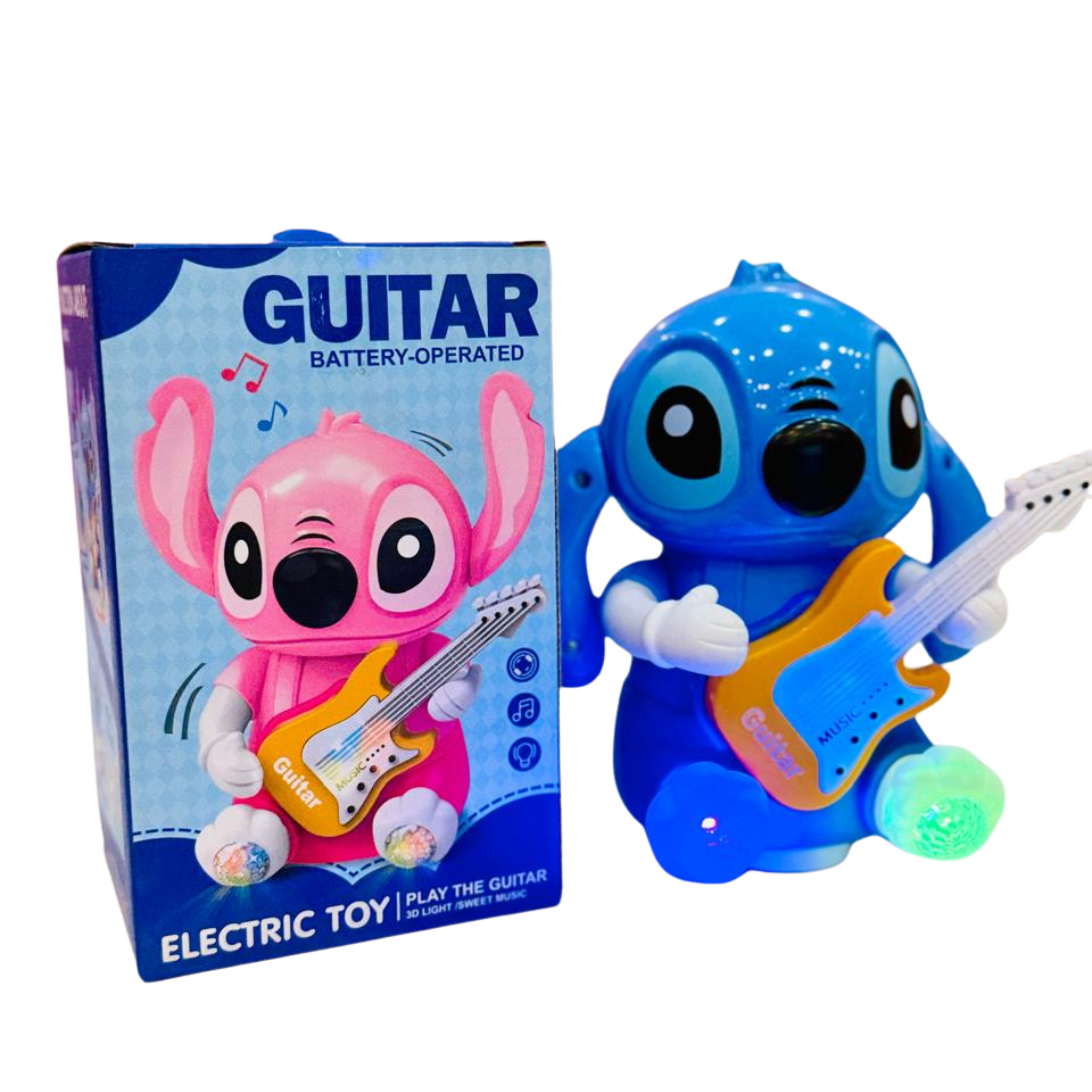 Battery-Operated Cartoon Alien Electric Guitar Toy – Musical Stitch-Inspired Dancing Toy with 3D Flash Lights & Sweet Music for Kids Secondary image