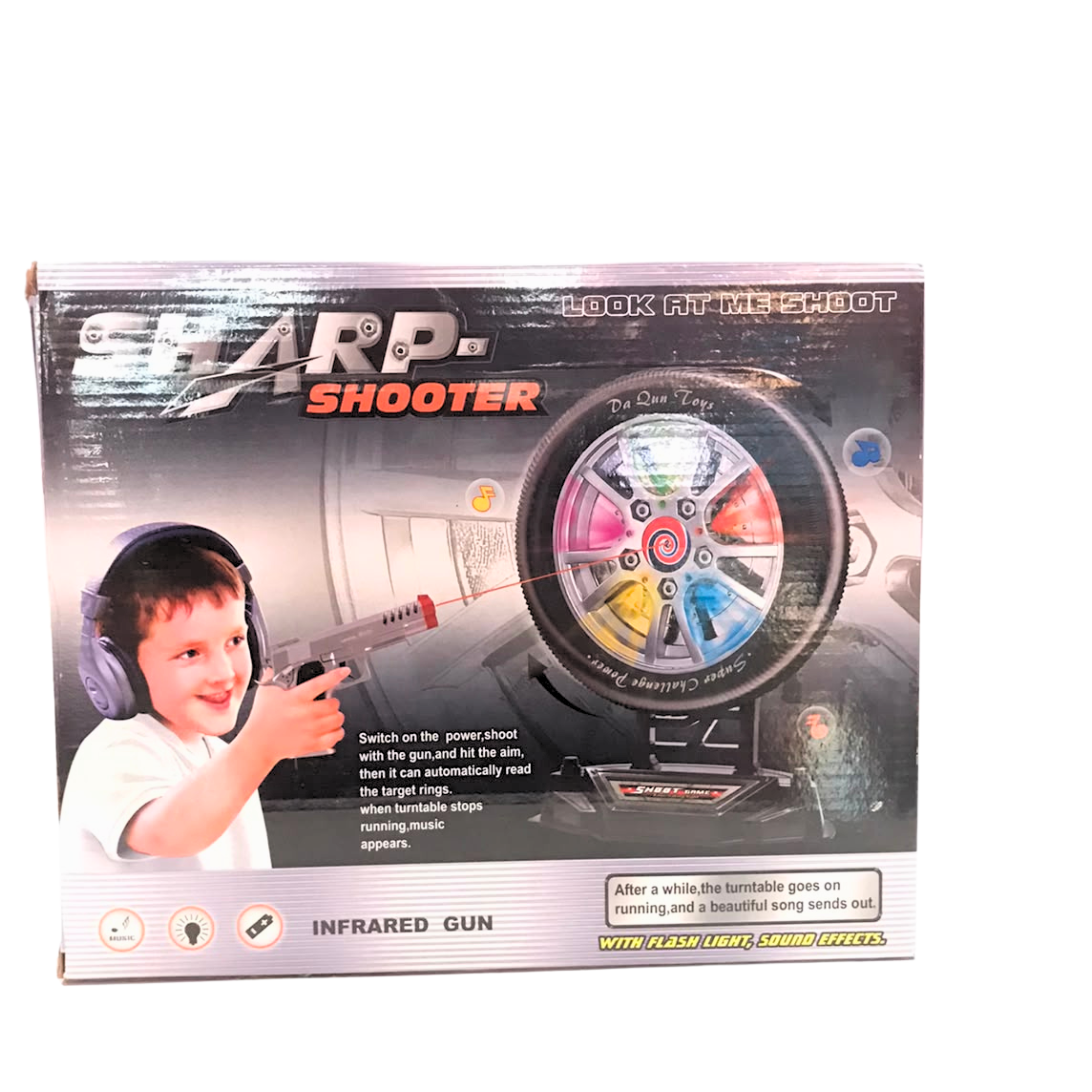 Sharp Shooter Electronic Laser Target Toy – Infrared Blaster & Rotating Tire Wheel Game Secondary image