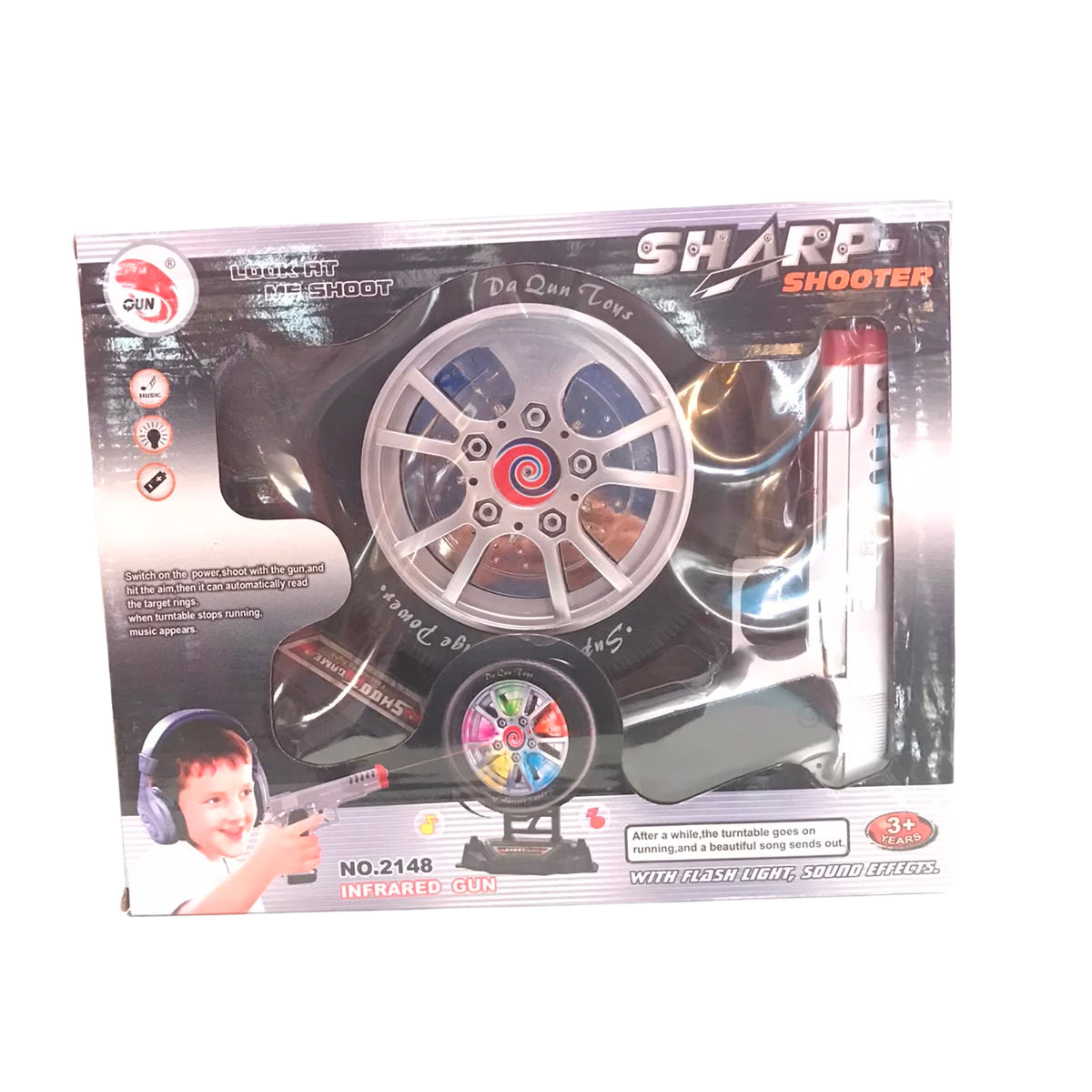 Sharp Shooter Electronic Laser Target Toy – Infrared Blaster & Rotating Tire Wheel Game Main image