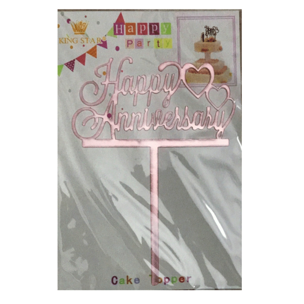 Happy Anniversary Acrylic Cake Topper For Happy Anniversary/Wedding Ceremony Celebration Decoration Supplies Secondary image