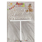 Happy Anniversary Acrylic Cake Topper For Happy Anniversary/Wedding Ceremony Celebration Decoration Supplies