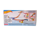 Hot Wheels Action Drop Down Challenge Track Set - Includes 2 Die-Cast Toy Cars, Gravity Slam Launcher & Finish Gate Flags
