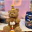 Plush Birthday Teddy Bear – Soft Stuffed Animal with Party Hat & Ice Cream Cone