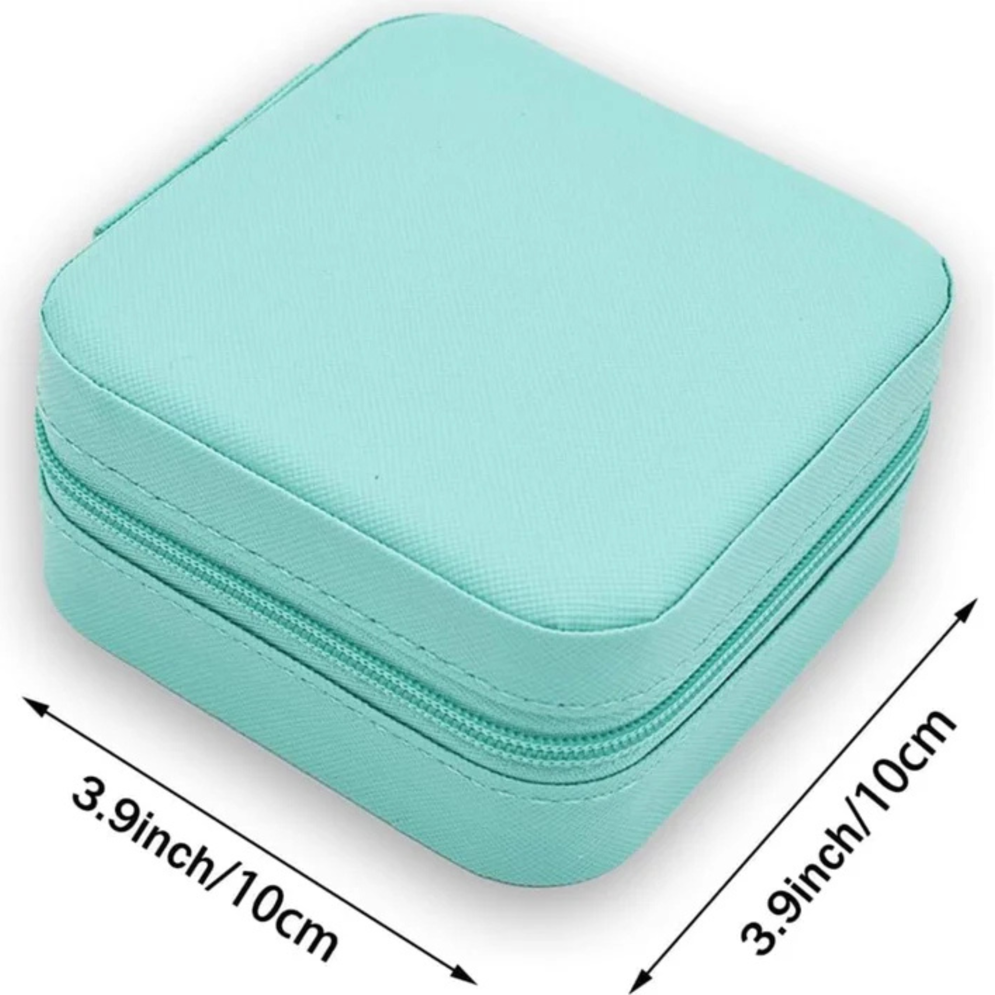 Mini Leather Square Jewellery Box – Portable Travel Organizer for Rings, Earrings & Necklaces