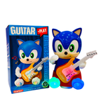 Sonic-Inspired Electric Guitar Toy – Battery Operated Bump and Go Musical Toy with 3D Flashing Lights for Toddlers