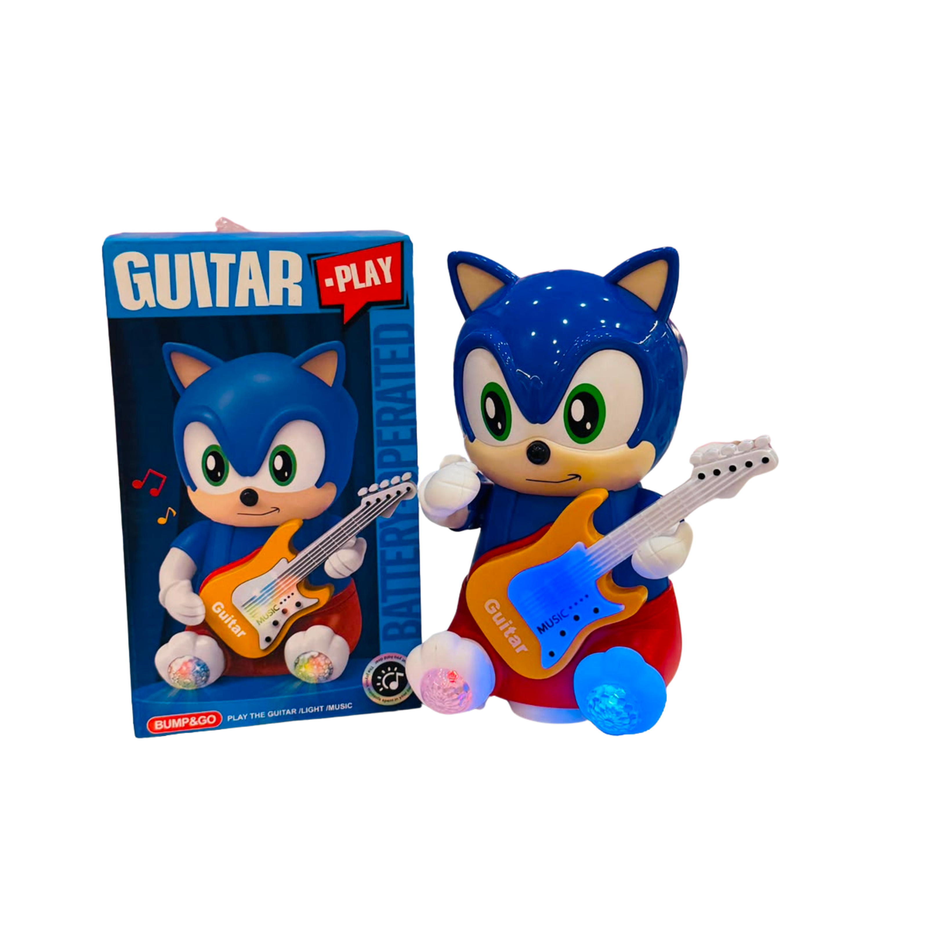 Sonic-Inspired Electric Guitar Toy – Battery Operated Bump and Go Musical Toy with 3D Flashing Lights for Toddlers Secondary image