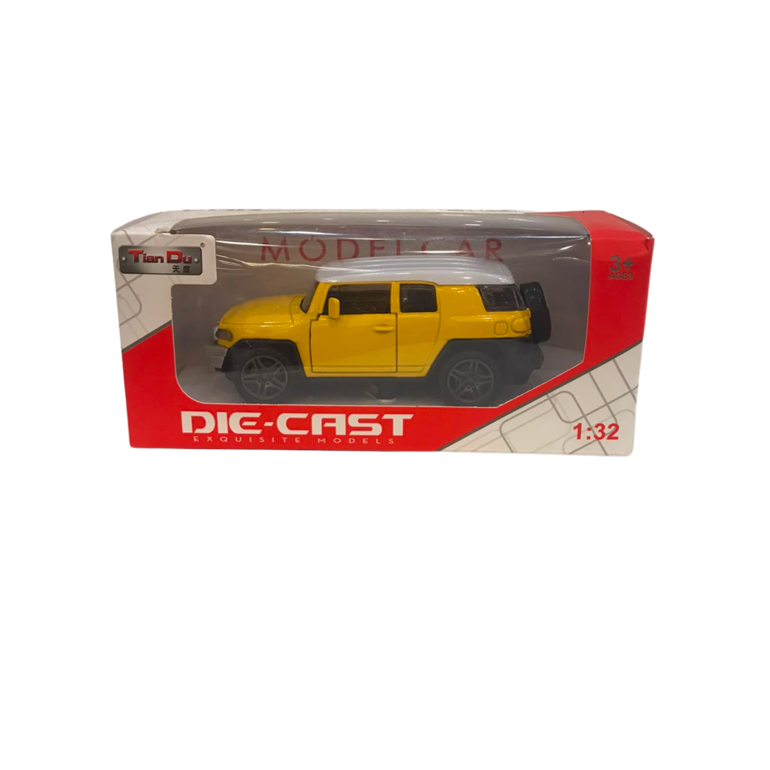 1:32 Toyota FJ Cruiser Die-Cast Metal Pull-Back Toy Car – Yellow Secondary image