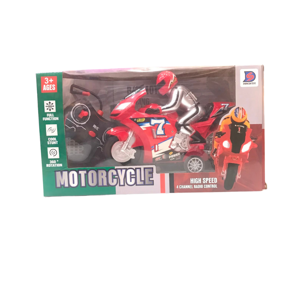 Shengda Toys High-Speed RC Stunt Motorcycle with 360° Rotation - Full Function 4-Channel Radio Control Toy