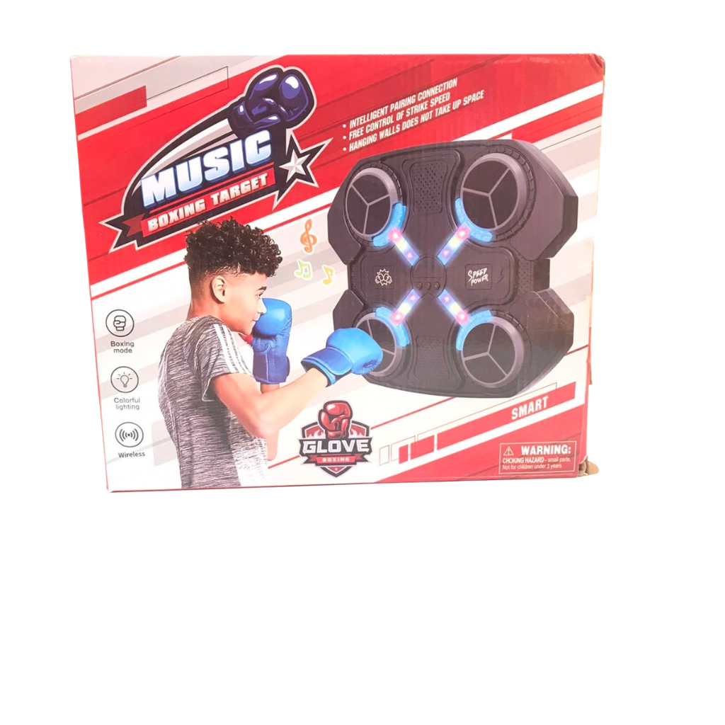 Smart Wall-Mounted Music Boxing Machine - Electronic Rhythm Target with LED Lights, Wireless Bluetooth Connectivity & Included Gloves