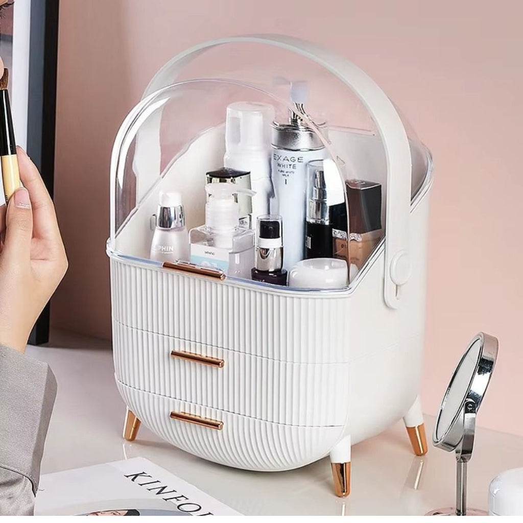 Luxe Dome Vanity Atelier Organizer – Premium Cosmetic & Skincare Storage Case