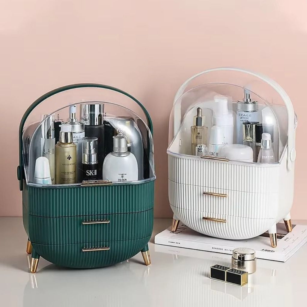 Luxe Dome Vanity Atelier Organizer – Premium Cosmetic & Skincare Storage Case