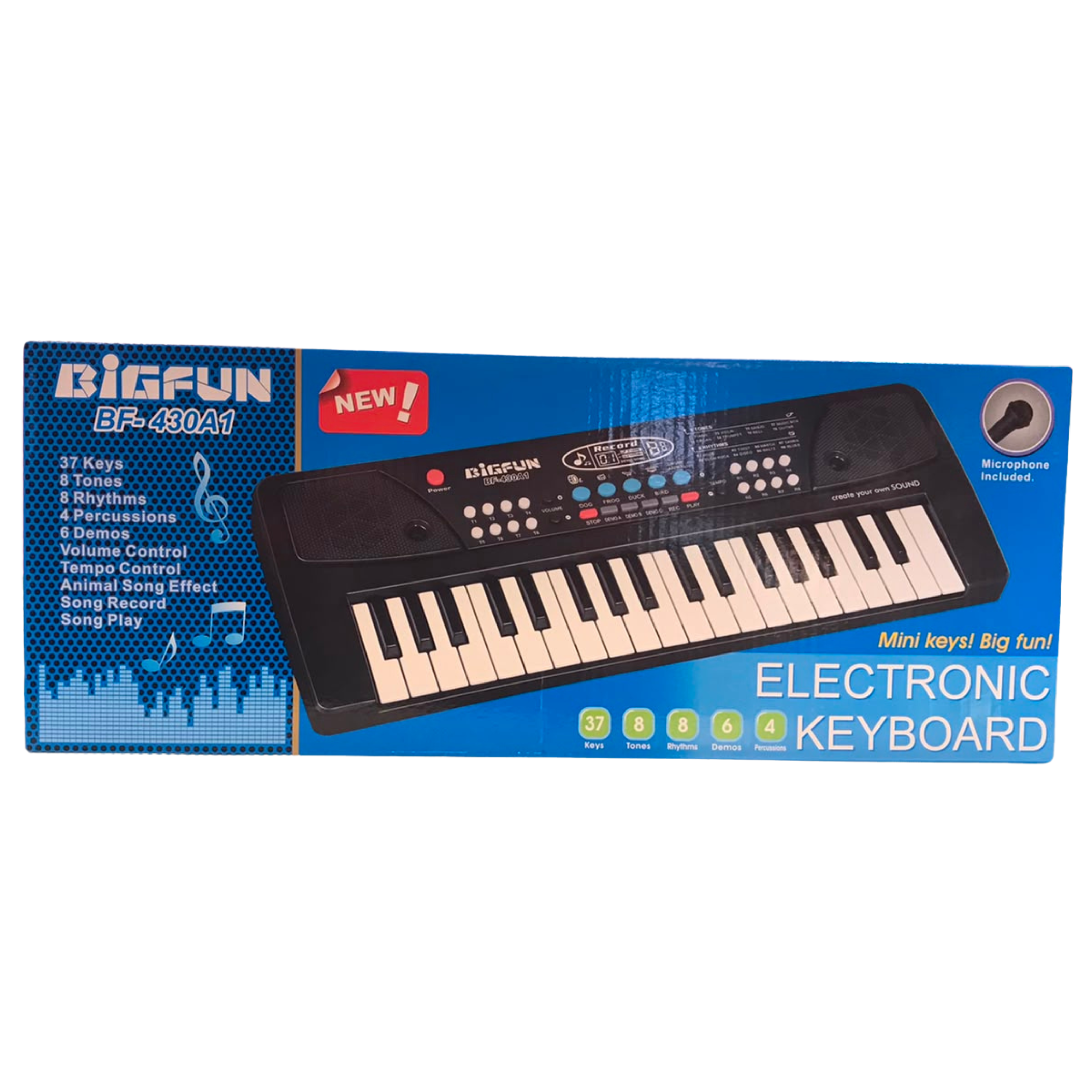 BIGFUN BF-430A1 Electronic Keyboard – 37 Mini Keys Piano Toy with Microphone Main image