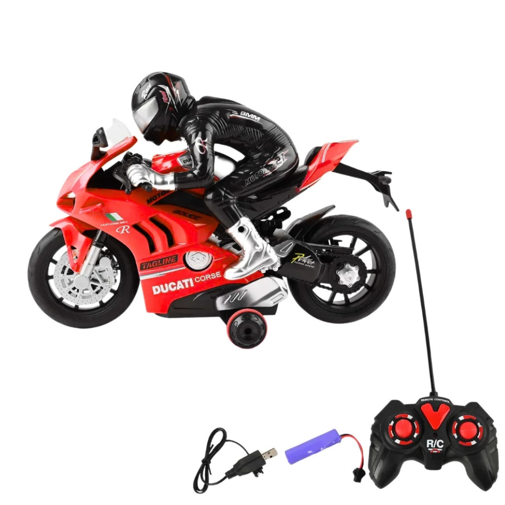 RC Moto Remote Control Racing Bike Toy with Rider Figure for Kids