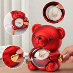 Teddy Bear Eternal Rose Box with Heart Necklace – Luxury Gift for Women - Large