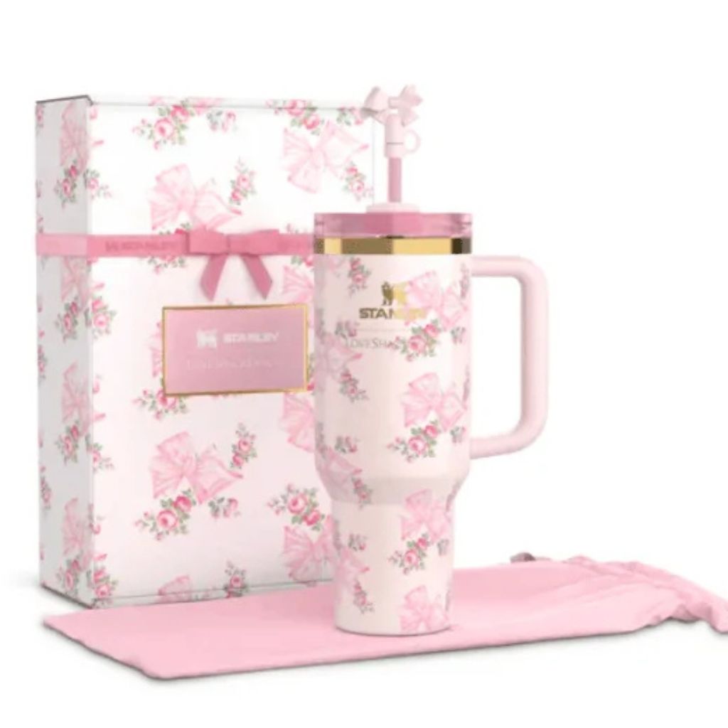 The Stanley X LoveShackFancy Holiday Quencher | 40 OZ – Rosa Beaux Pink Main image